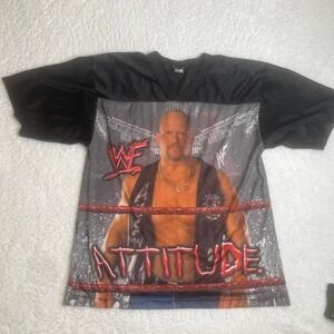 WWF 1999 Stone cold Steve Austin men's aop mesh tshirt jersey USA made vintage L